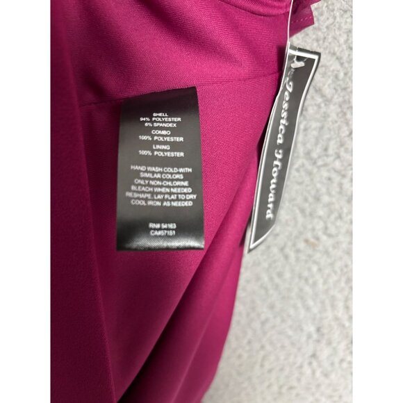 Jessica Howard Women's Embellished Boat Neck Chiffon Caped Sheath Dress 6 NWT's - Picture 7 of 8